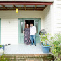 green door inspo, exterior inspiration, home exteriors, white homes, colourful doors, Resene 