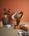 terracotta lounge orange walls