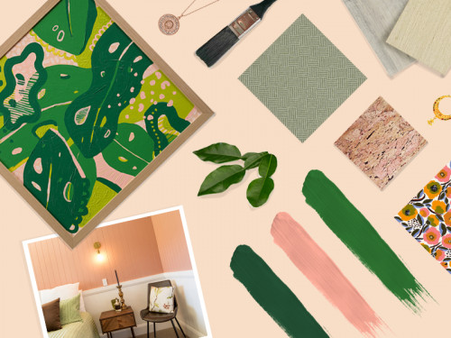 colour palette, creating a colour palette, colour palette inspiration, pink and green decorating, Resene