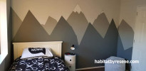 Alpine Mural, Grey Paint, Mountain Mural, Boys Bedroom, Resene Paint