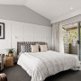 bedroom grey panelled walls