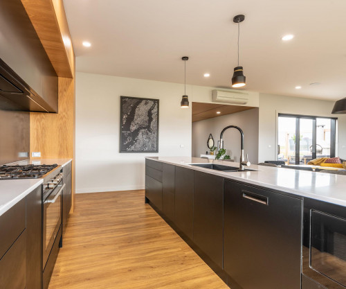 black kitchen wooden cabinets