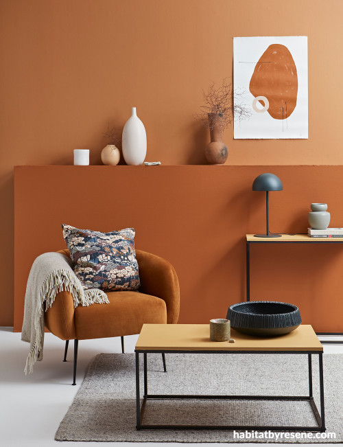 orange tonal room earthy