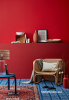 red living room, red walls, decorating with red, decorating, red home, red a blue decor, Resene 