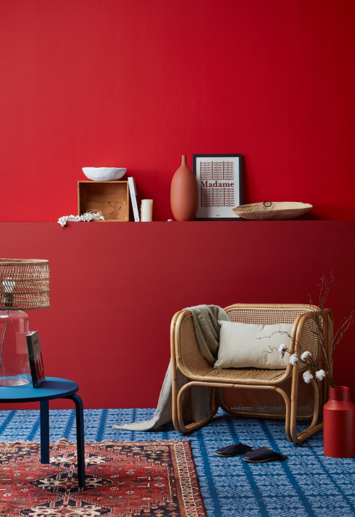 red living room, red walls, decorating with red, decorating, red home, red a blue decor, Resene