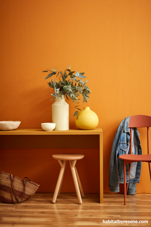 orange dining room, orange room, orange decorating ideas, decorating with orange, dining room inspo, Resene
