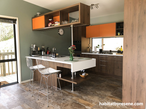 Retro Kitchen, Orange and Green, Mad Men Home, Mid Century Design