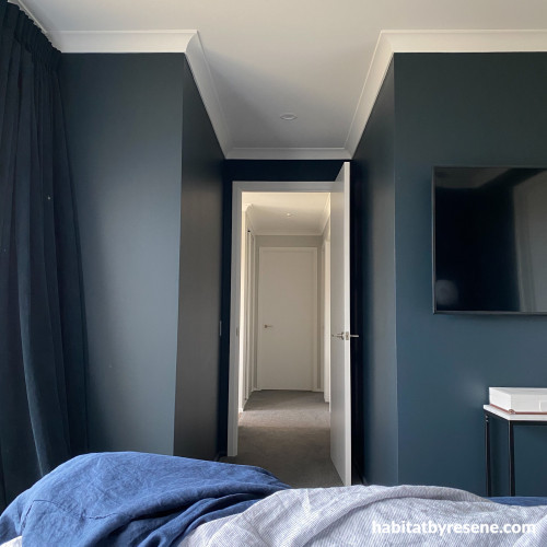 Navy Bedroom, Blue Bedroom, Dark Bedroom, Blue and White