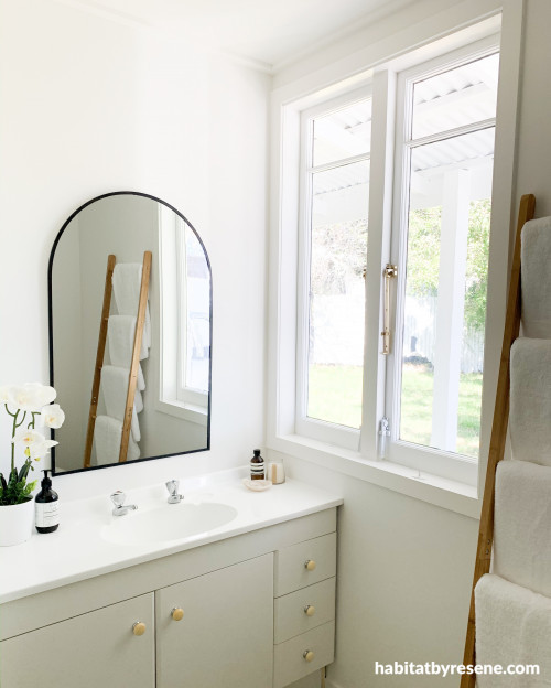 white bathroom, white home, white interior design, cool white home, white bathroom inspo, Resene 