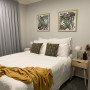 Tropical Bedroom, Ochre Bedroom, Yellow and Green, Grey Interiors