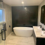 Monochrome Bathroom, Black and White, Black Tiles, Modern Bathroom, Metallics
