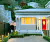 Red front door villa Resene Poppy