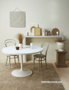 White tonal dining room