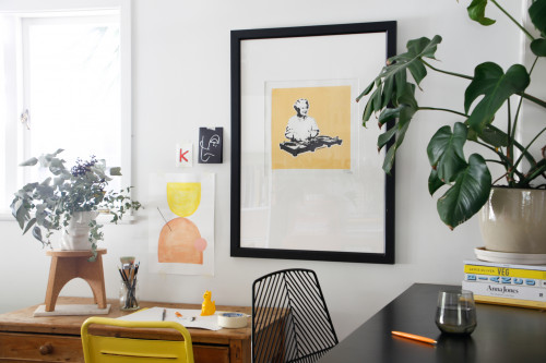 desk inspiration, yellow office, office inspo, black and yellow decor, decorating with yellow, Resene