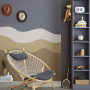 Living room winter colours Resene mural wall wave