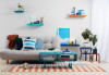 living room inspiration, grey living room, grey and blue, blue decor, decorating, Resene 
