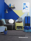 Media Room, Blue and Yellow Room, Blue Interiors