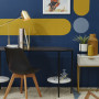 Home Office, Magnetic Paint, Blue Interiors, Resene, Mustard Accents