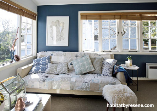 Resene Navigate living room blue wall