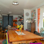 Retro Dining Room, Orange Scullery, Orange Interiors, Retro Home