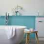 Turquoise Bathroom, Tongue and Groove, Blue and White Bathroom