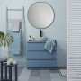 Blue Bathroom, Blue Interiors, Blue Vanity, Calm Bathroom
