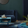 Blue Interiors, Blue Lounge, Media Room, Blue Sofa, Blue Ottoman