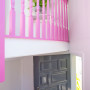 pink stairwell, pink banister, decorating with pink, pink decor, Resene 
