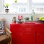 living space Inso, sideboard inspiration, red sideboard, red decor, Resene 