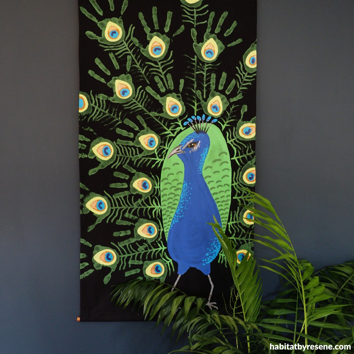 Create your own painted peacock wall hanging Habitat by Resene