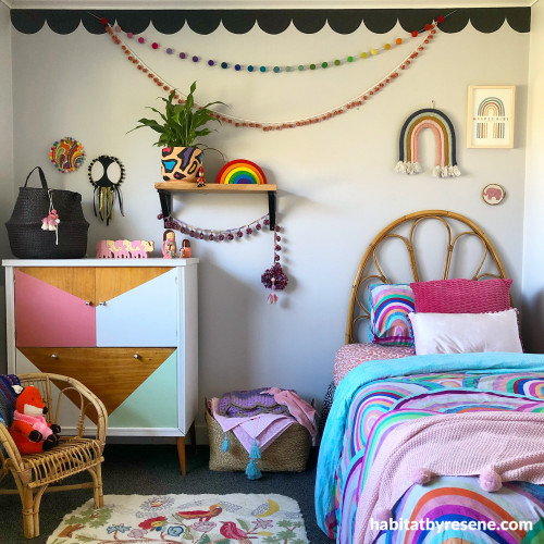 Kids Bedroom, Upcycling, Scalloped Trim, Pink Bedroom, Resene Paint