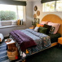 Bedroom Inspiration, Vintage Floral Print, Woodland Colours, Mustard, Resene