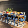 Outdoor Dining, Eclectic style, Resene Paint, Blue Chairs, Al Fresco Living
