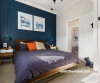 blue bedroom feature wall tongue and groove