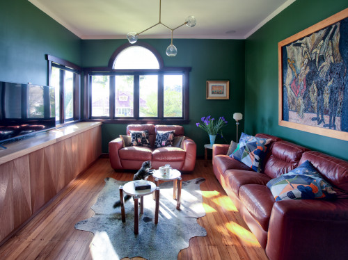 living room, green walls, green living room, wooden interiors, decorating, Resene