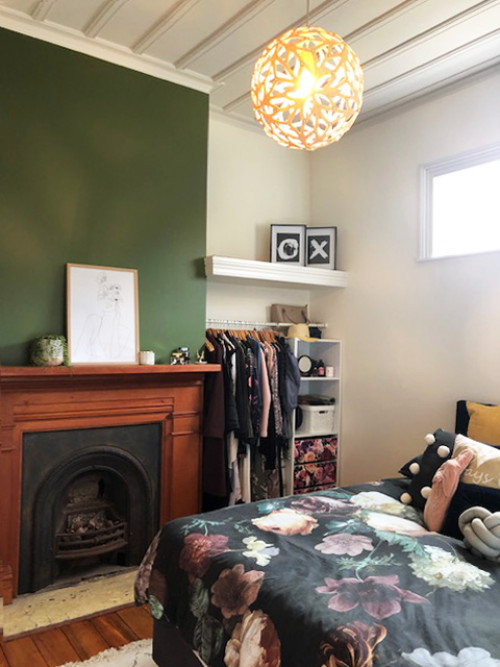 dark green bedroom