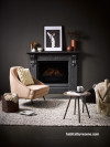 black living room, living room inspiration, velvet furniture, decorating with black, Resene