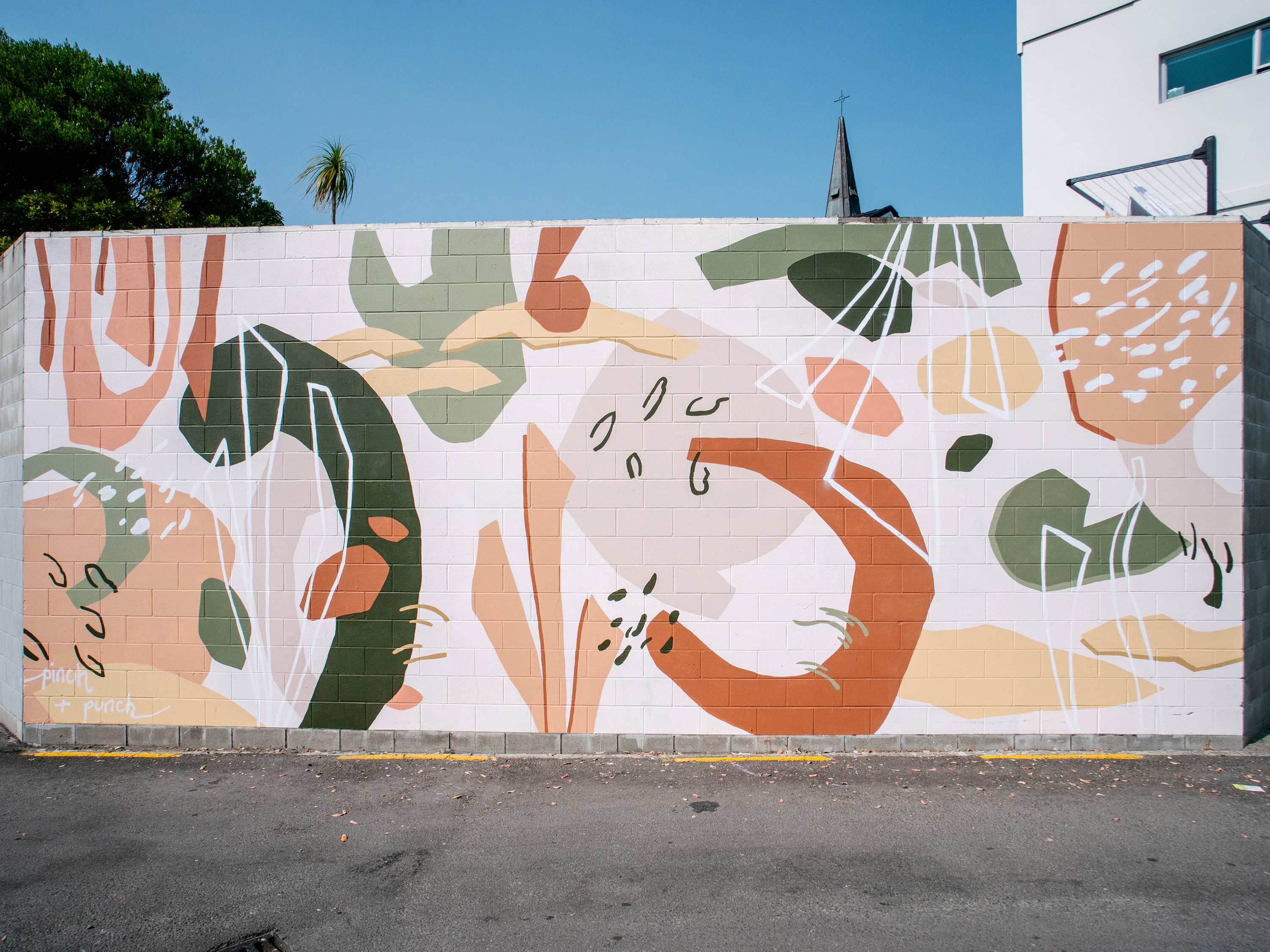 This Mt Maunganui mural is a beautiful balance of both shape and scale ...