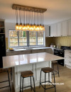 Kitchen island white and gold