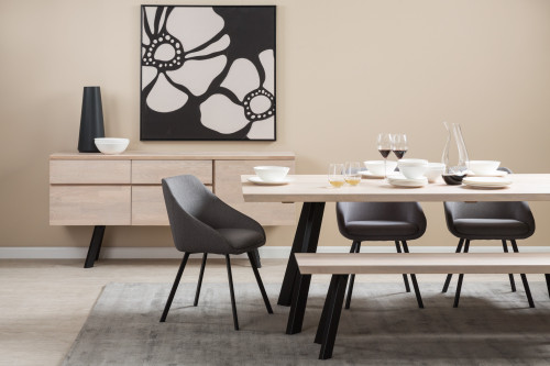 modern dining, nood, contemporary dining, black and white dining, resene biscotti
