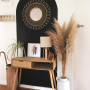 Black Feature Wall, Black and White Interiors, Wall Feature, Wall Arch, Painted Arch